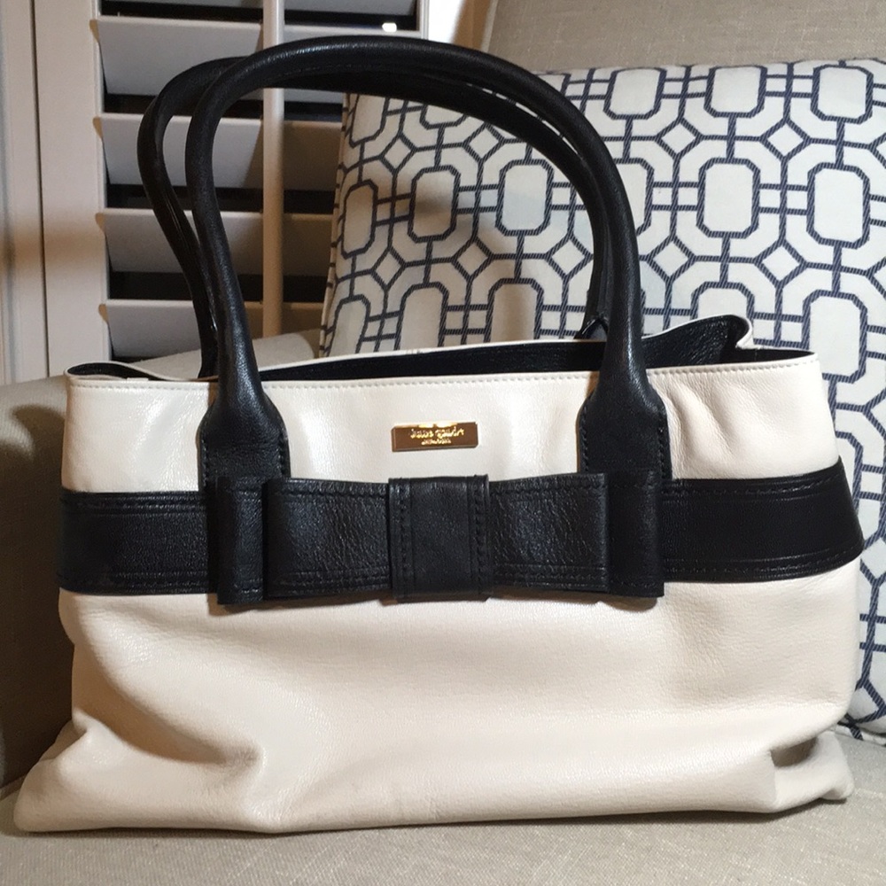 Cream and black Kate Spade handbag